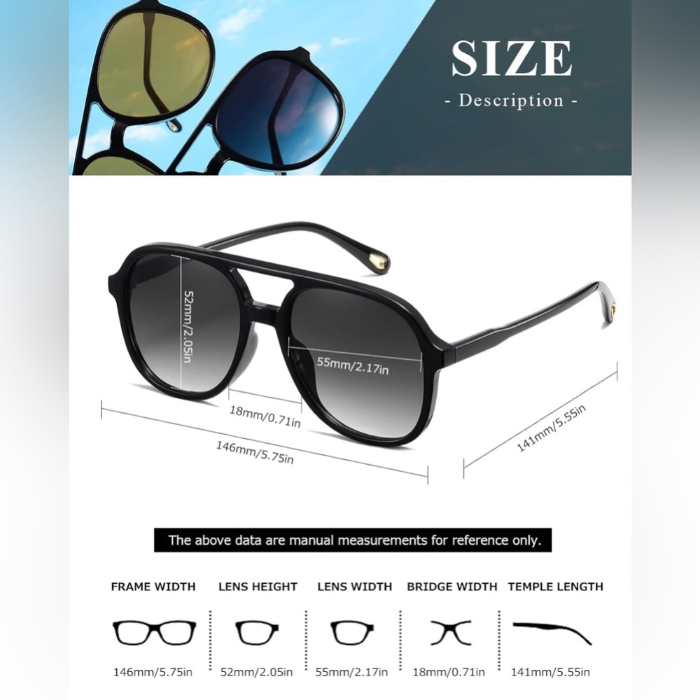 3 PAIR Retro  Aviator Sunglasses  for Men *NEW*
 70s Stylish Vintage NEW - Picture 4 of 6